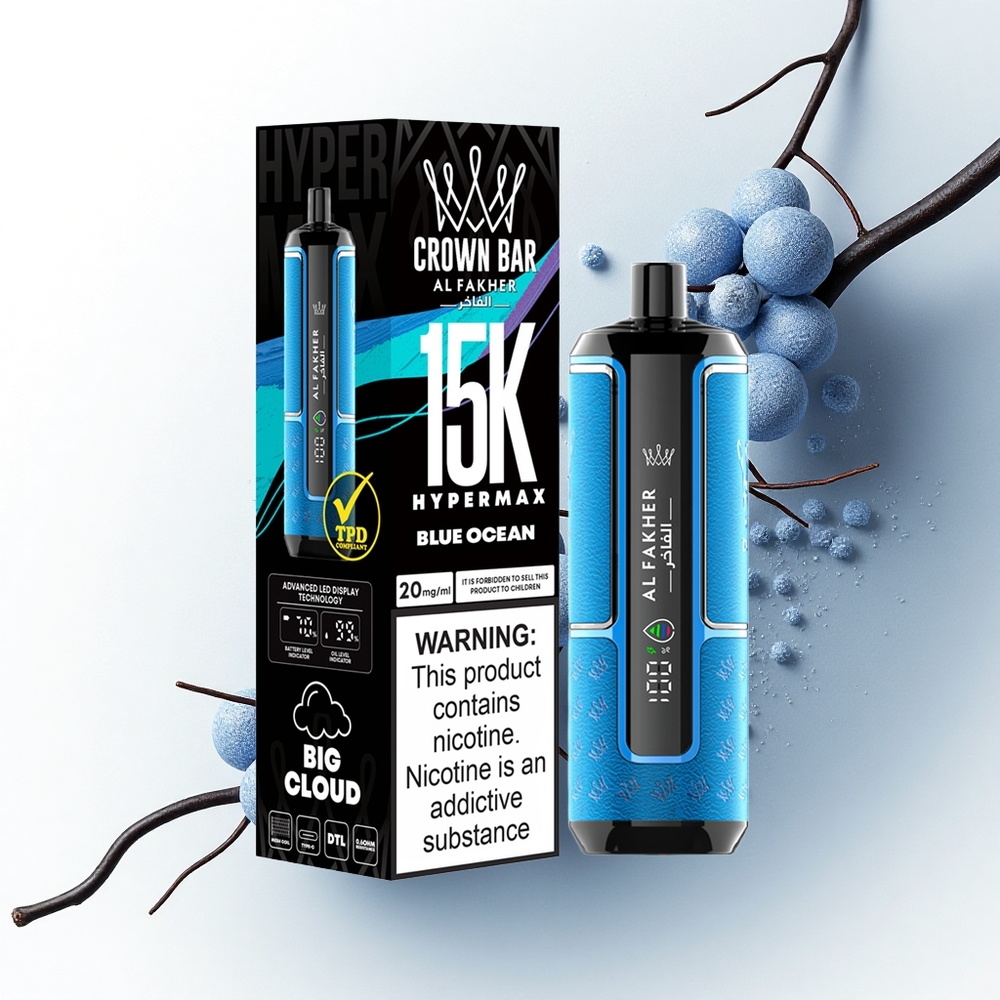Al Fakher Crown Bar 15K Hypermax Blauwe Oceaan 22ml 600mAh Type-C