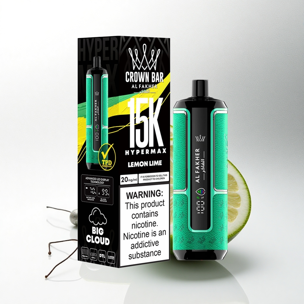 Al Fakher Crown Bar 15K Hypermax Citroen Limoen Lichtgewicht 22ml