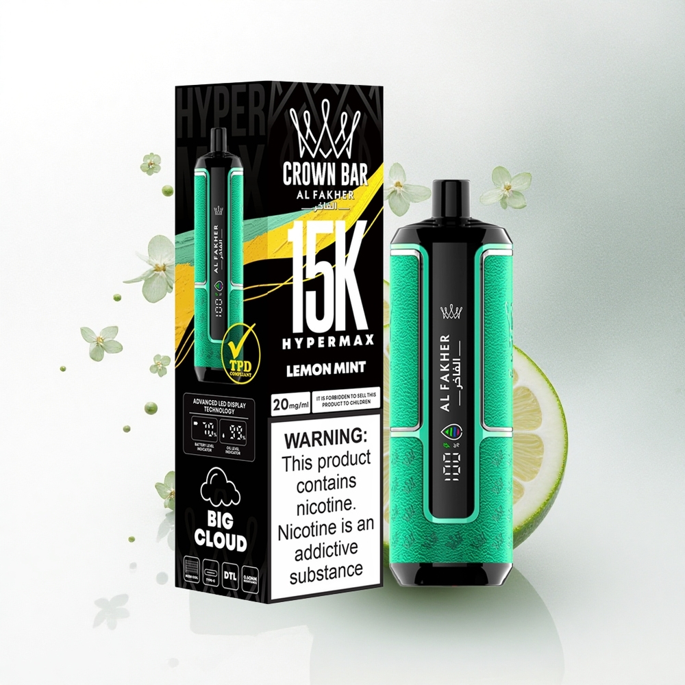 Al Fakher Crown Bar 15K Hypermax Citroen Munt 22ml Type-C 600mAh