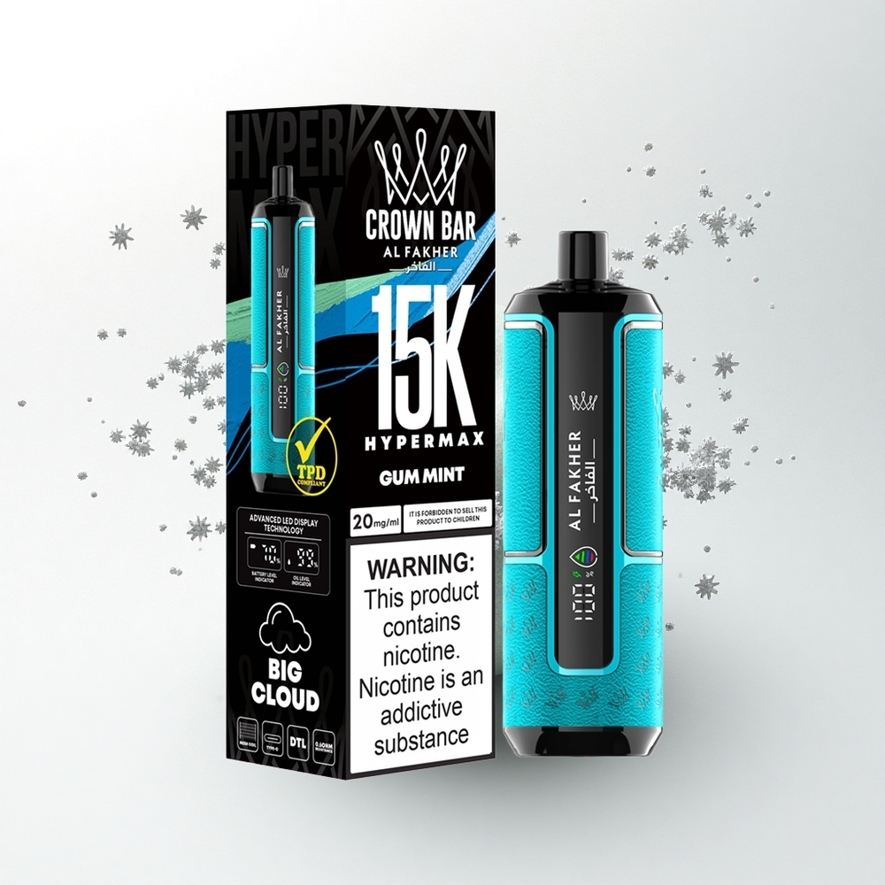 Al Fakher Crown Bar 15K Hypermax Kauw Munt Hyper Compact 22ml