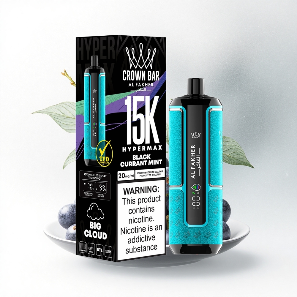 Al Fakher Crown Bar 15K Hypermax Zwarte Bes Munt 22ml Type-C 6mg