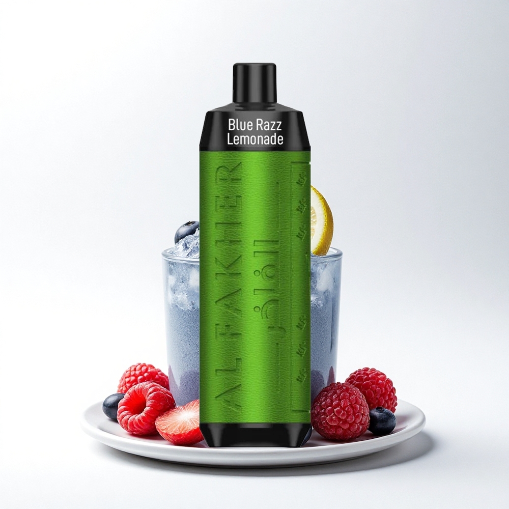 Al Fakher Crown Bar 8000 Crystal Blauwe Framboos Limonade met USB-C en 18ml Vloeistof