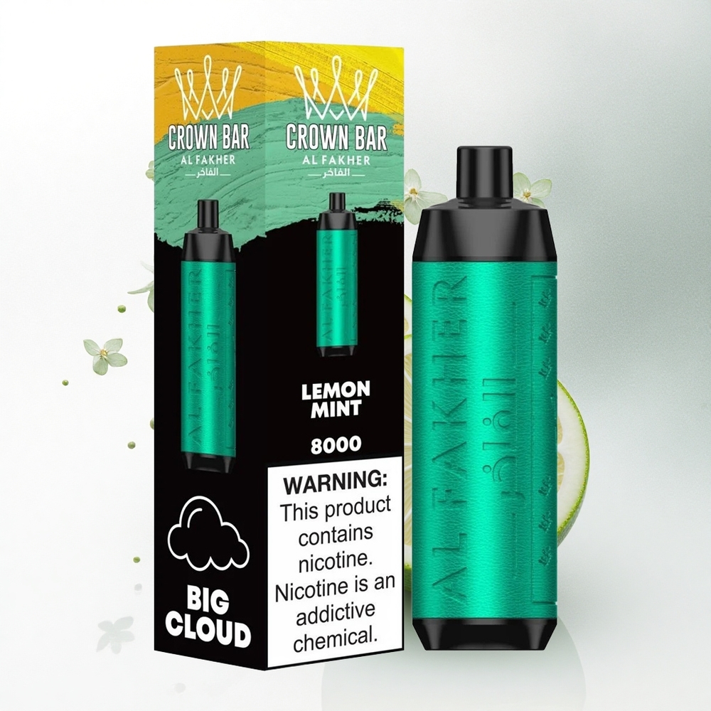 Al Fakher Crown Bar 8000 Crystal Citroen Munt 600mah Type-C 18ml