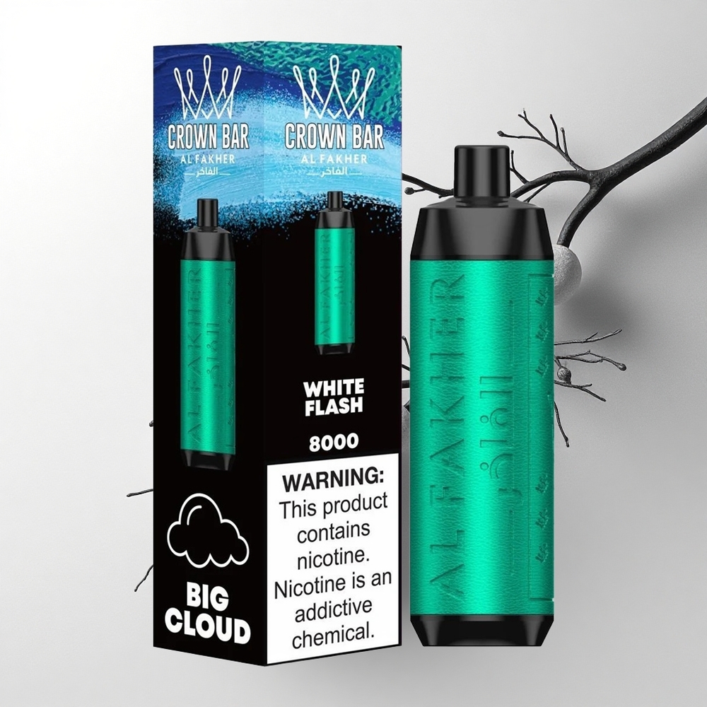 Al Fakher Crown Bar 8000 Crystal Witte Flits 18ml Type-C 600mAh