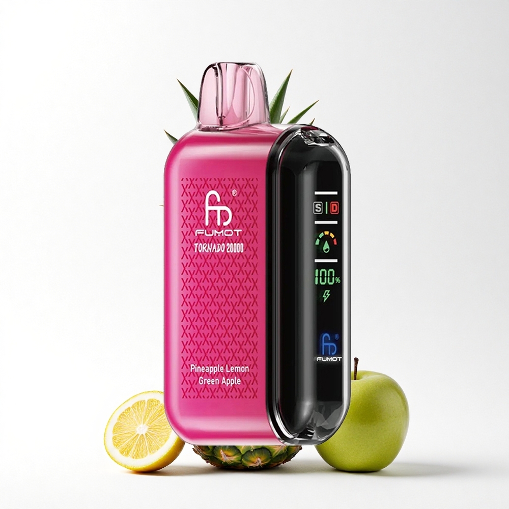 Fumot Tornado 20000 Puffs Ananas Citroen Groene Appel Dual Mesh Coil Smart Display