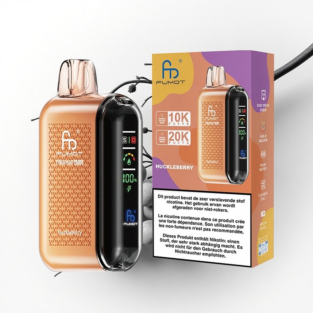 Fumot Tornado 20000 Puffs Braambes Dual Mesh 20ml Slim Display