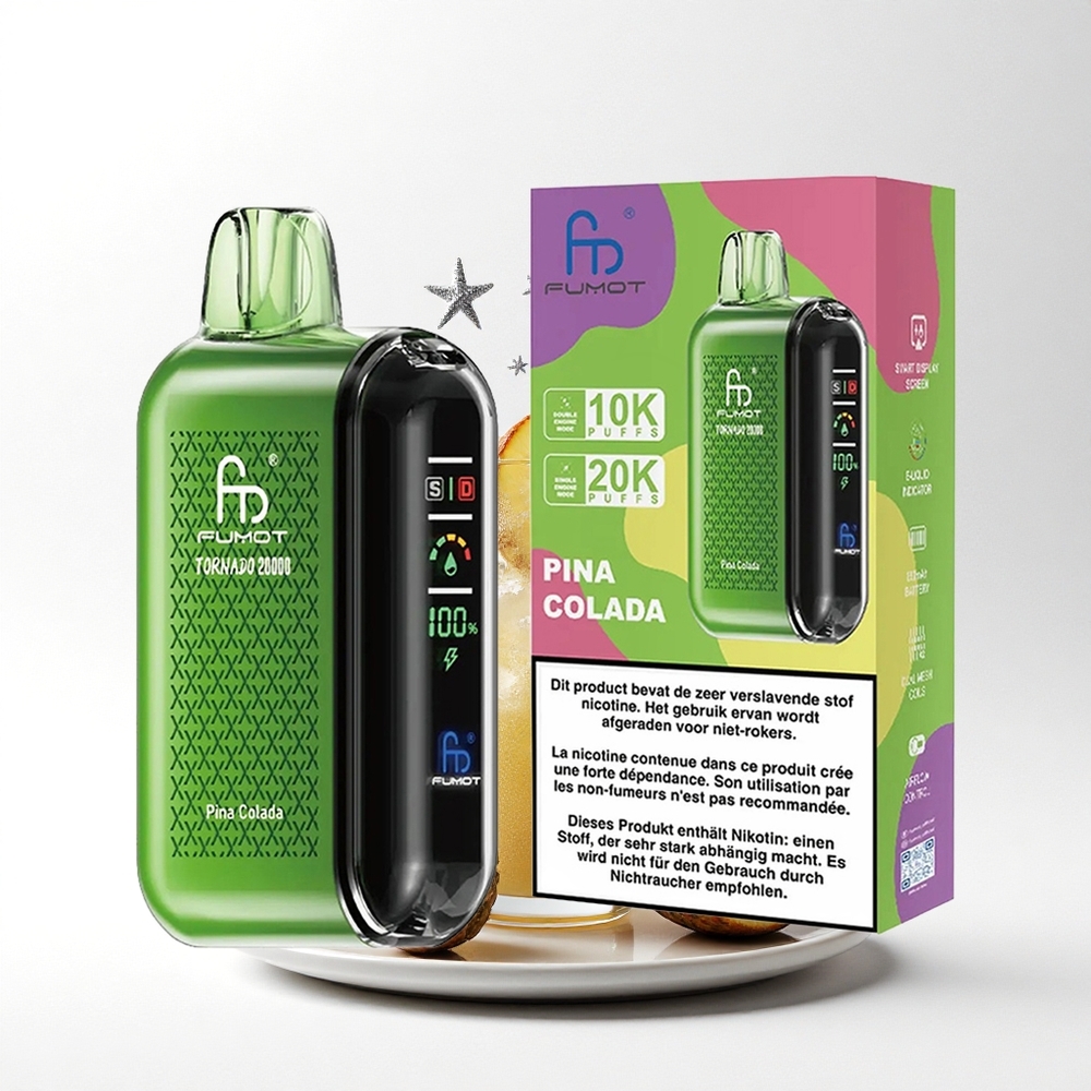 Fumot Tornado 20000 Puffs Dubbelmaas Ananas Colada