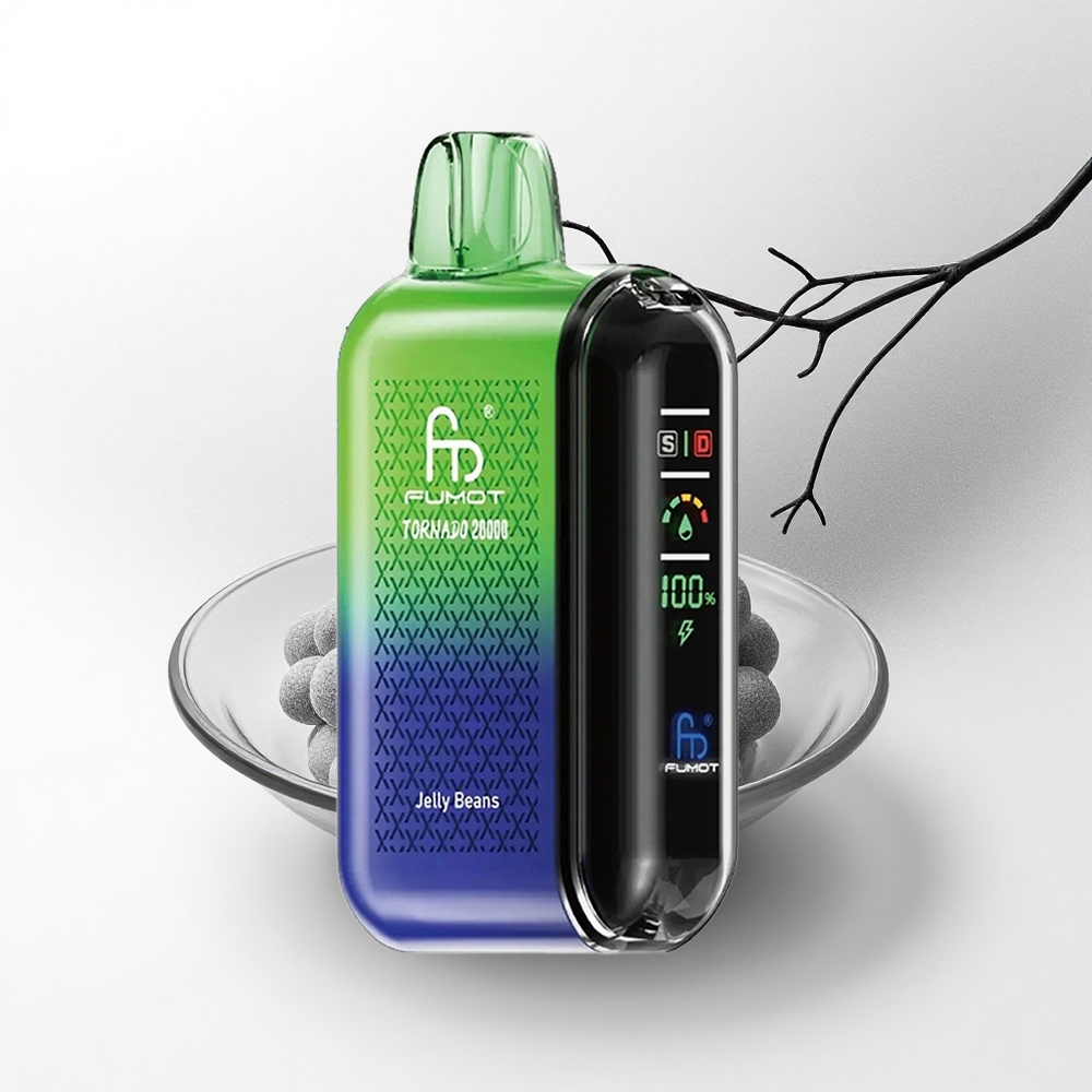 Fumot Tornado 20000 Puffs Jelly Bonen Dual Mesh Coil Smart Display