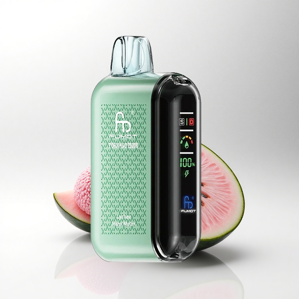 Fumot Tornado 20000 Puffs Lychee Hami Melon Dual Mesh Coil Smart Display