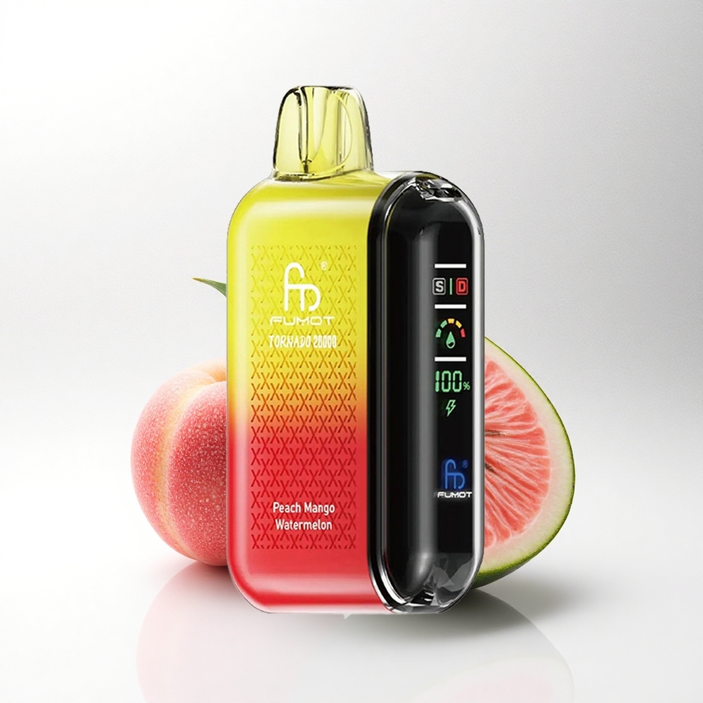 Fumot Tornado 20000 Puffs Perzik Mango Watermelon Dual Mesh Coil