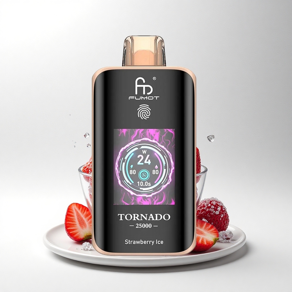 Fumot Tornado 25000 Puffs Aardbei IJs HD Scherm 700mAh 20ml