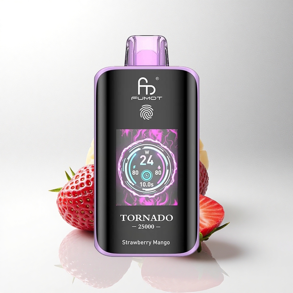 Fumot Tornado 25000 Puffs Aardbei Mango HD Scherm Type-C 700mAh