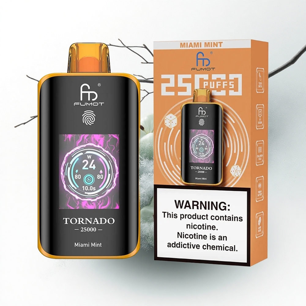 Fumot Tornado 25000 Puffs Amsterdam Munt HD Scherm 700mAh 20ml