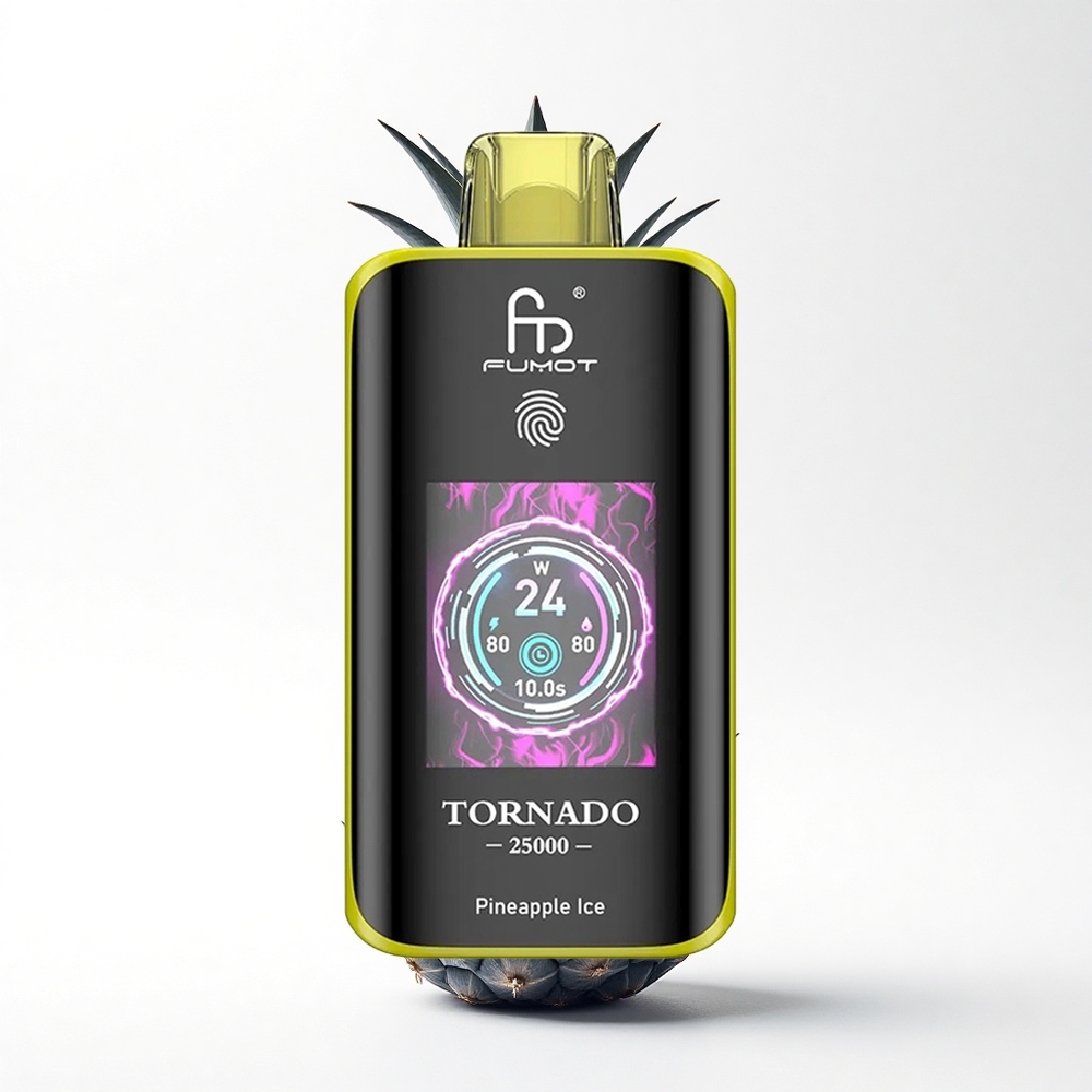 Fumot Tornado 25000 Puffs Ananas IJs HD Scherm 700mAh Oplaadbaar