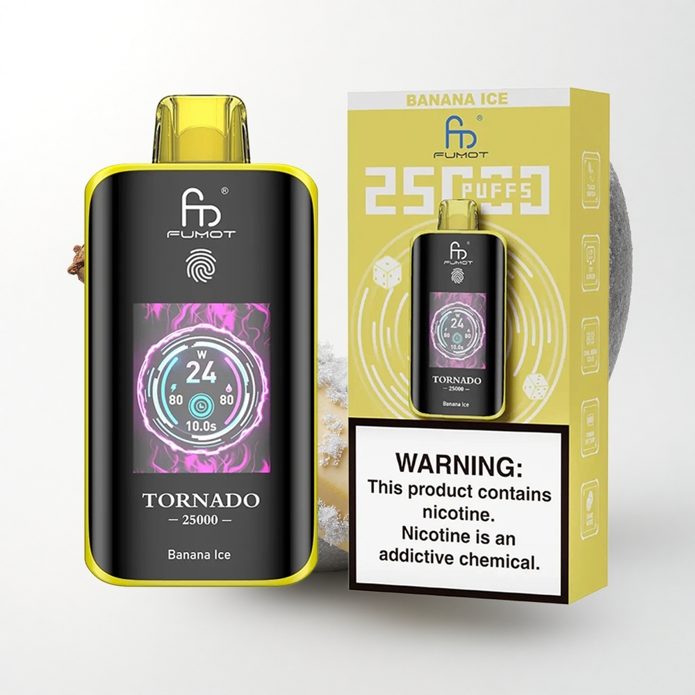 Fumot Tornado 25000 Puffs Banaan IJs HD Scherm 700mAh 20ml