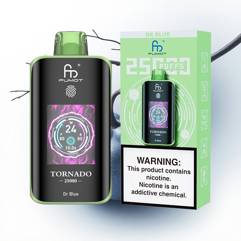 Fumot Tornado 25000 Puffs Dr Blauw HD Scherm 20ml 700mAh