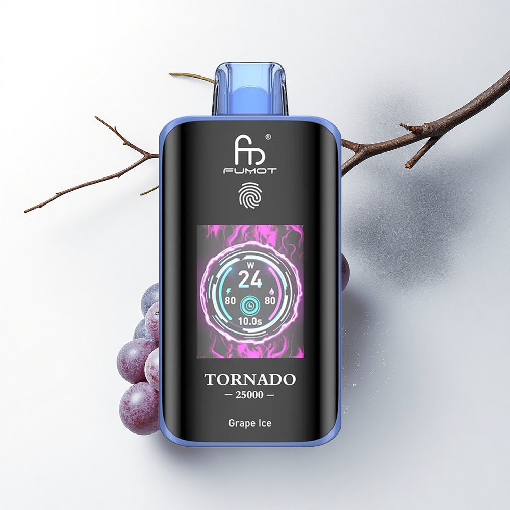 Fumot Tornado 25000 Puffs Druiven IJs HD Scherm 700mAh 20ml