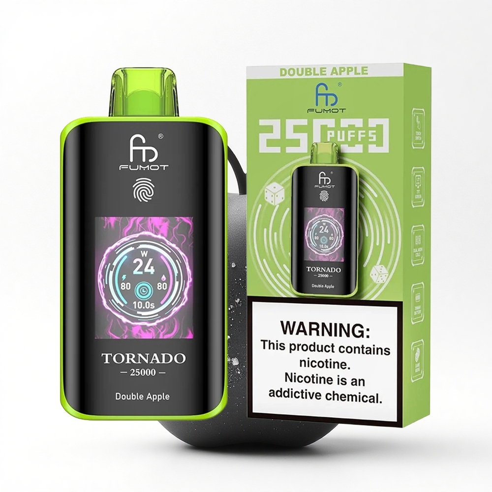 Fumot Tornado 25000 Puffs Dubbel Appel HD Scherm 700mAh 20ml
