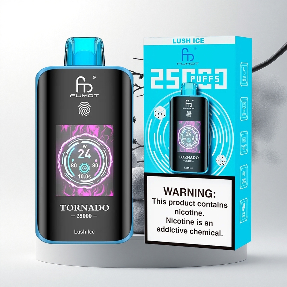 Fumot Tornado 25000 Puffs Frisse IJs HD Scherm 20ml Oplaadbare Batterij