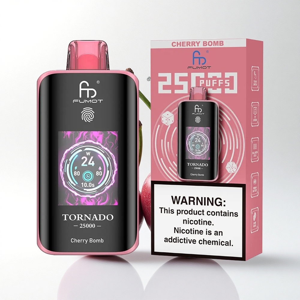 Fumot Tornado 25000 Puffs Kers Bom Scherm 700mAh 20ml