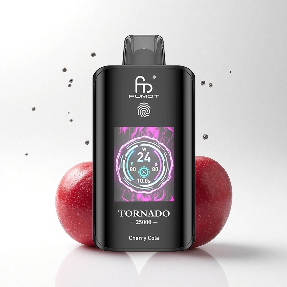 Fumot Tornado 25000 Puffs Kers Cola HD Scherm 700mAh Oplaadbaar