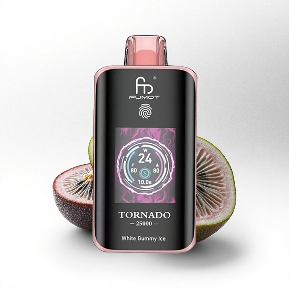 Fumot Tornado 25000 Puffs Kiwi Passievrucht Guave HD Scherm 700mAh Oplaadbaar