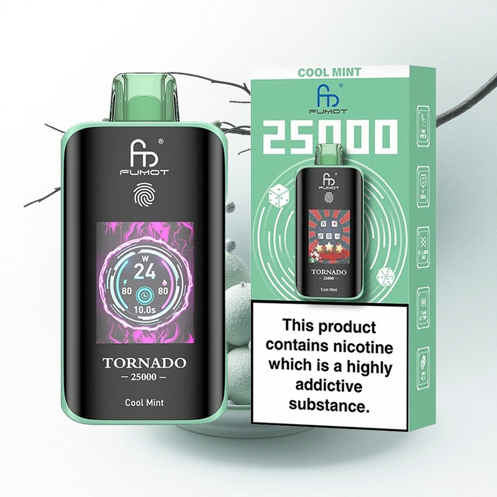 Fumot Tornado 25000 Puffs Koel Munt HD Scherm 700mAh Oplaadbaar