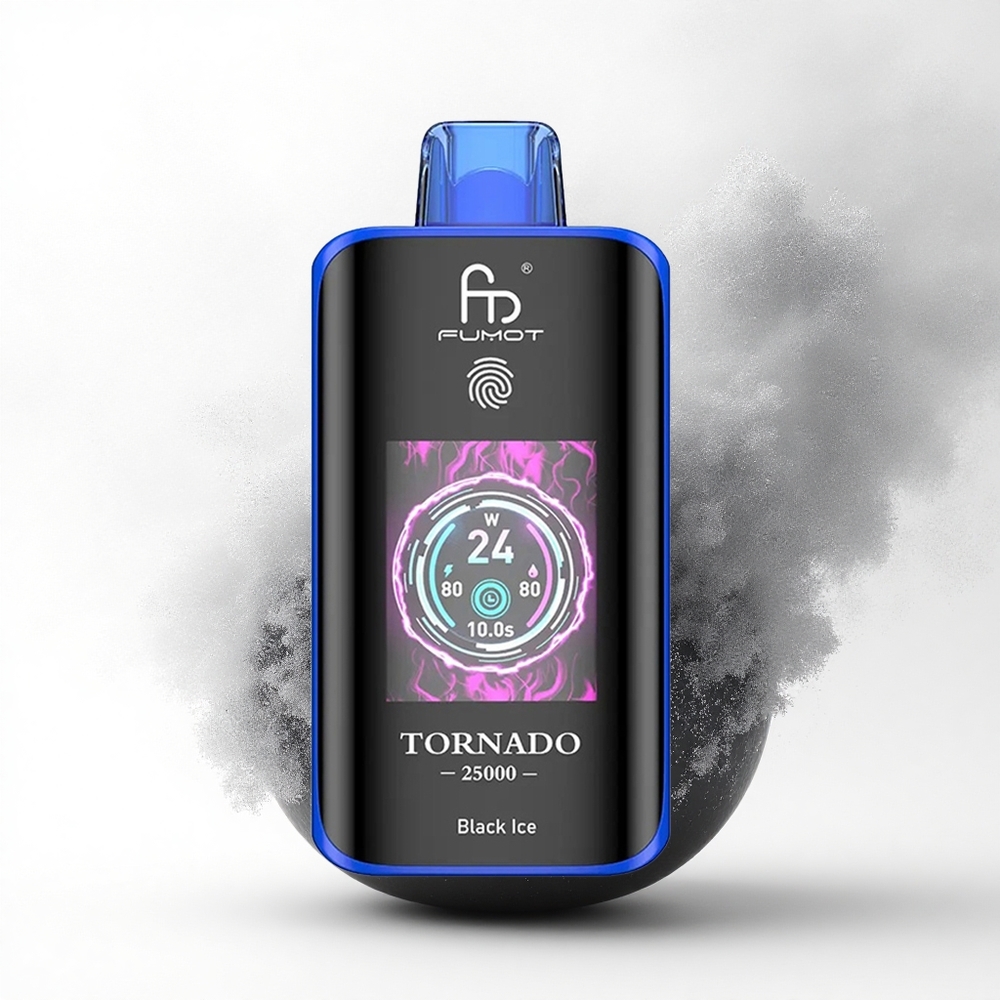 Fumot Tornado 25000 Puffs Zwart IJs HD Scherm 20ml Oplaadbaar