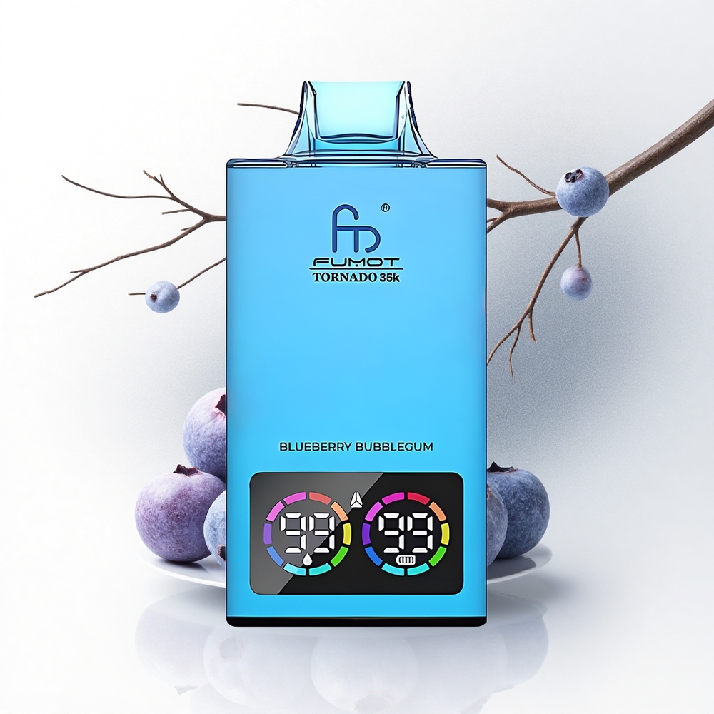 Fumot Tornado 35000 Puffs Blauwebes Bubbelgum Dubbel Mesh Oplichtend