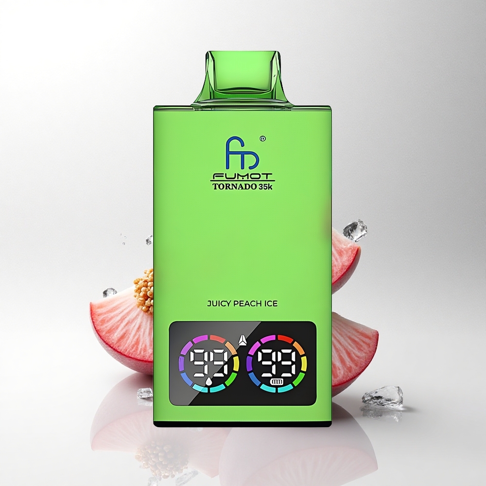 Fumot Tornado 35000 Puffs Sappige Perzik IJs met Dual Mesh Coil en RGB Verlichting