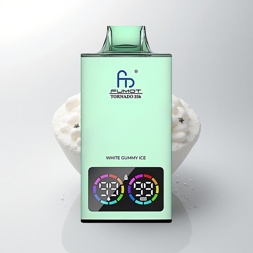 Fumot Tornado 35000 Puffs Witte Gummy IJs Dual Mesh RGB