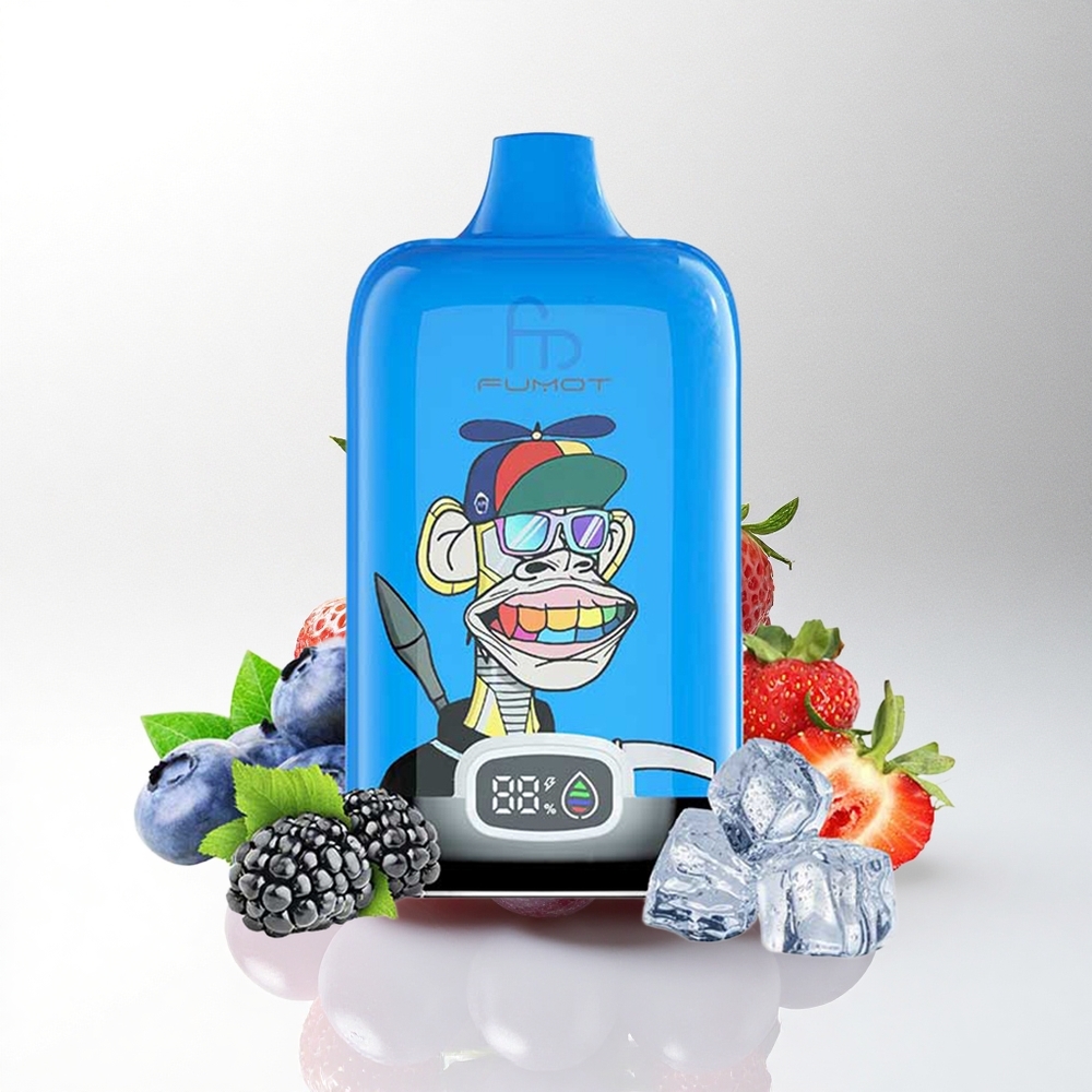 Fumot Tornado Digital Box 12000 Puffs Aardbei Druif Mesh Coil Type-C 12000 Puffs