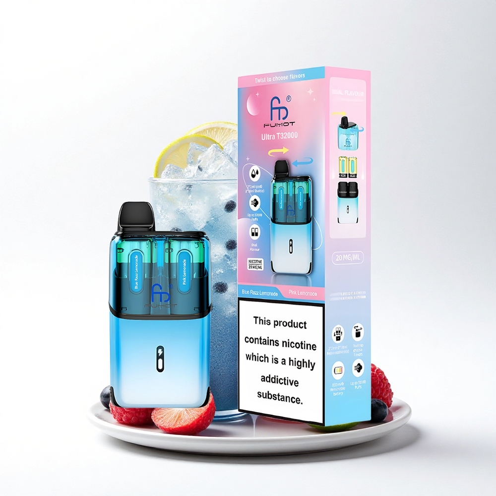 Fumot Ultra T32000 Puffs Blauwe Framboos Limonade - Roze Limonade met Geavanceerde Mesh Coil en Type-C Opladen