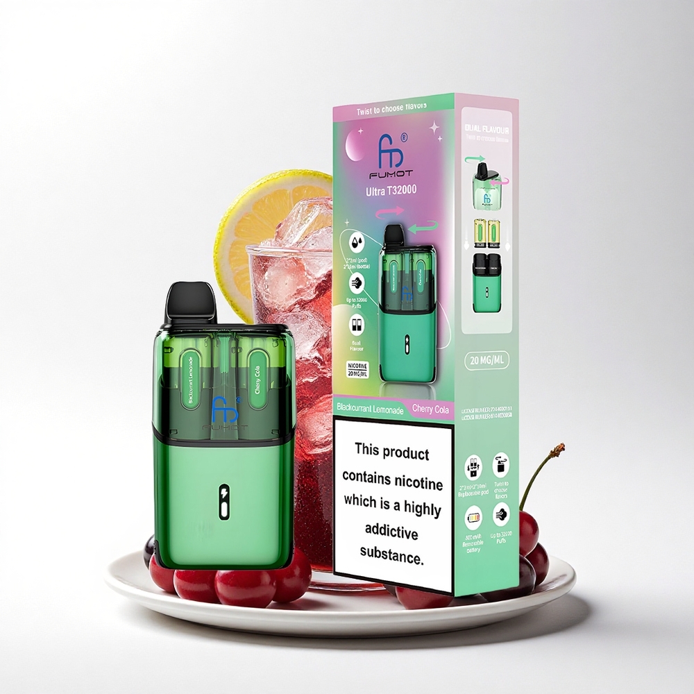 Fumot Ultra T32000 Puffs Zwarte Bes Limonade - Kers Cola met Geavanceerde Mesh Coil en Type-C Opladen