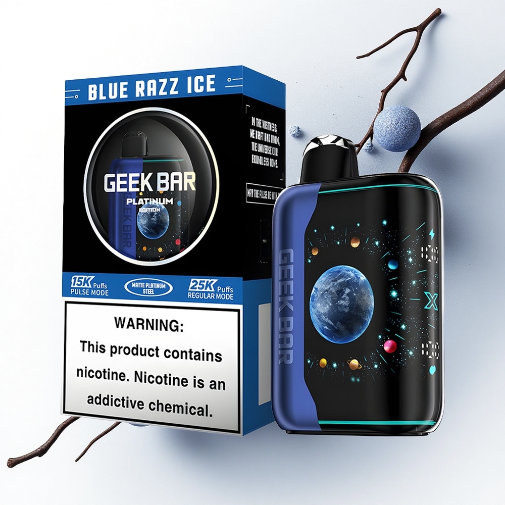 GEEK BAR Platinum Edition 25000 Puffs Blauwe Framboos IJs met Dual Mesh Coil & 20mL