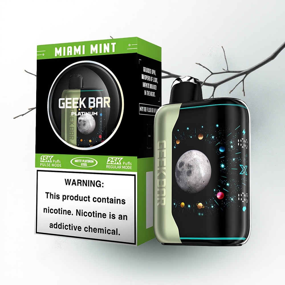 GEEK BAR Platinum Edition 25000 Puffs Munt van Miami Platina Opladen Dual Mesh