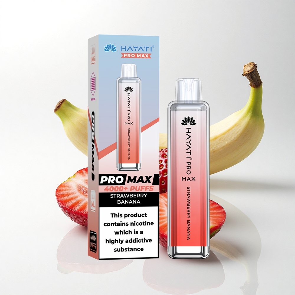 Hayati Pro Max 4000 Puffs Aardbei Banaan Dual Mesh 2ml