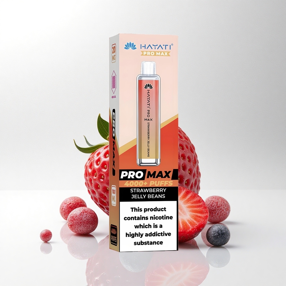 Hayati Pro Max 4000 Puffs Aardbei Jelly Beans 1400mAh Dual Mesh