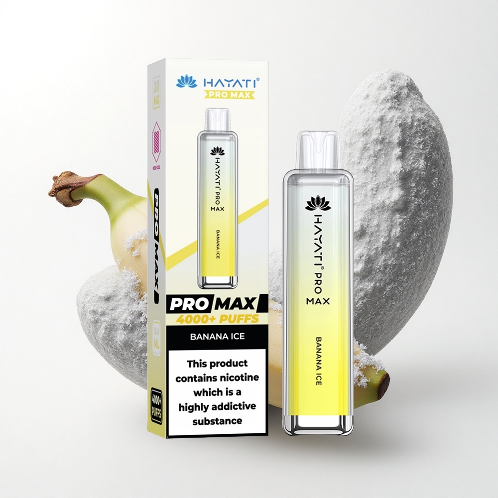 Hayati Pro Max 4000 Puffs Banaan IJs 1400mAh Dual Mesh