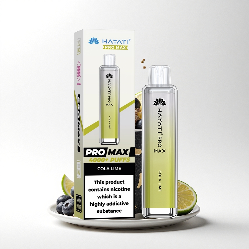Hayati Pro Max 4000 Puffs Cola Lime Dual Coil Rechargeable