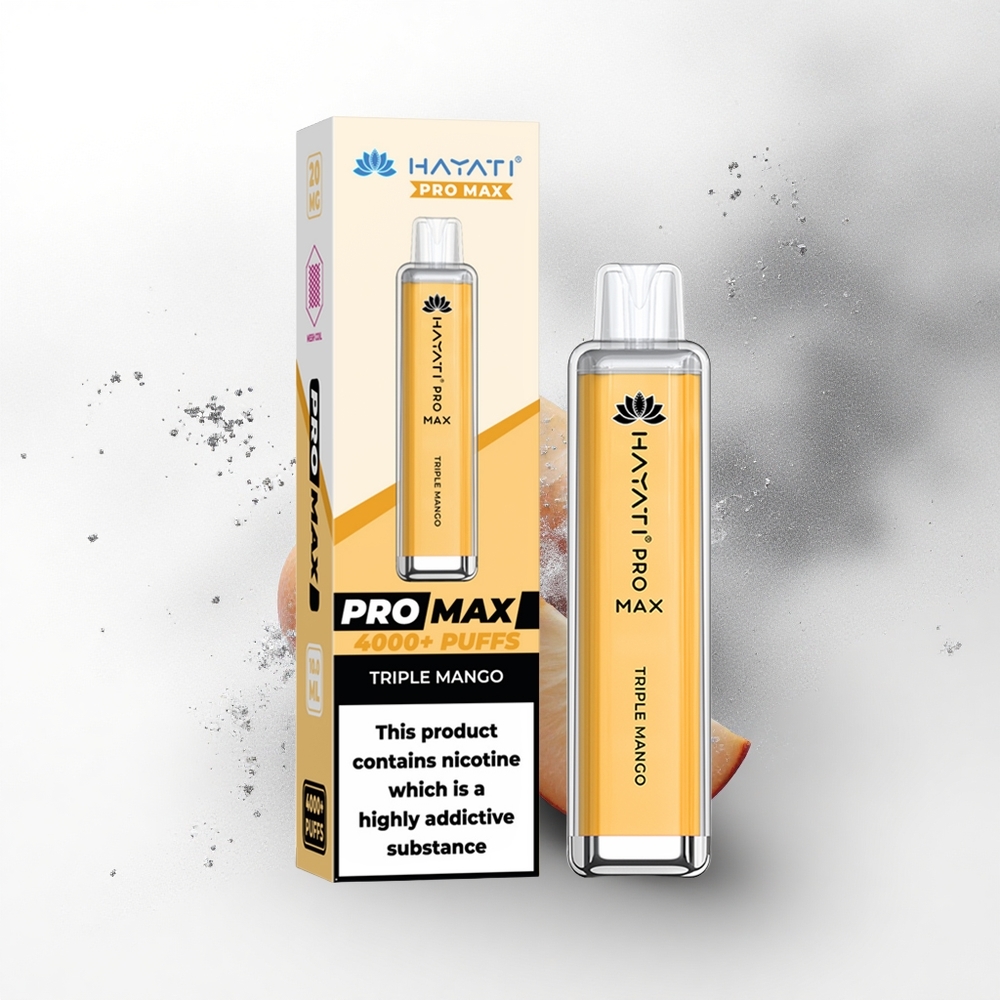 Hayati Pro Max 4000 Puffs Drievoudige Mango 2ml Dual Mesh