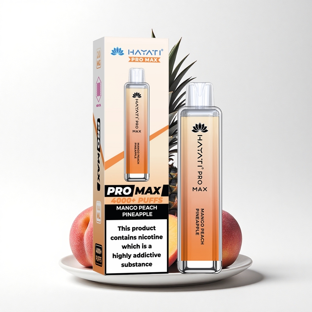Hayati Pro Max 4000 Puffs Mango Perzik Ananas Dual Mesh Rechargebaar