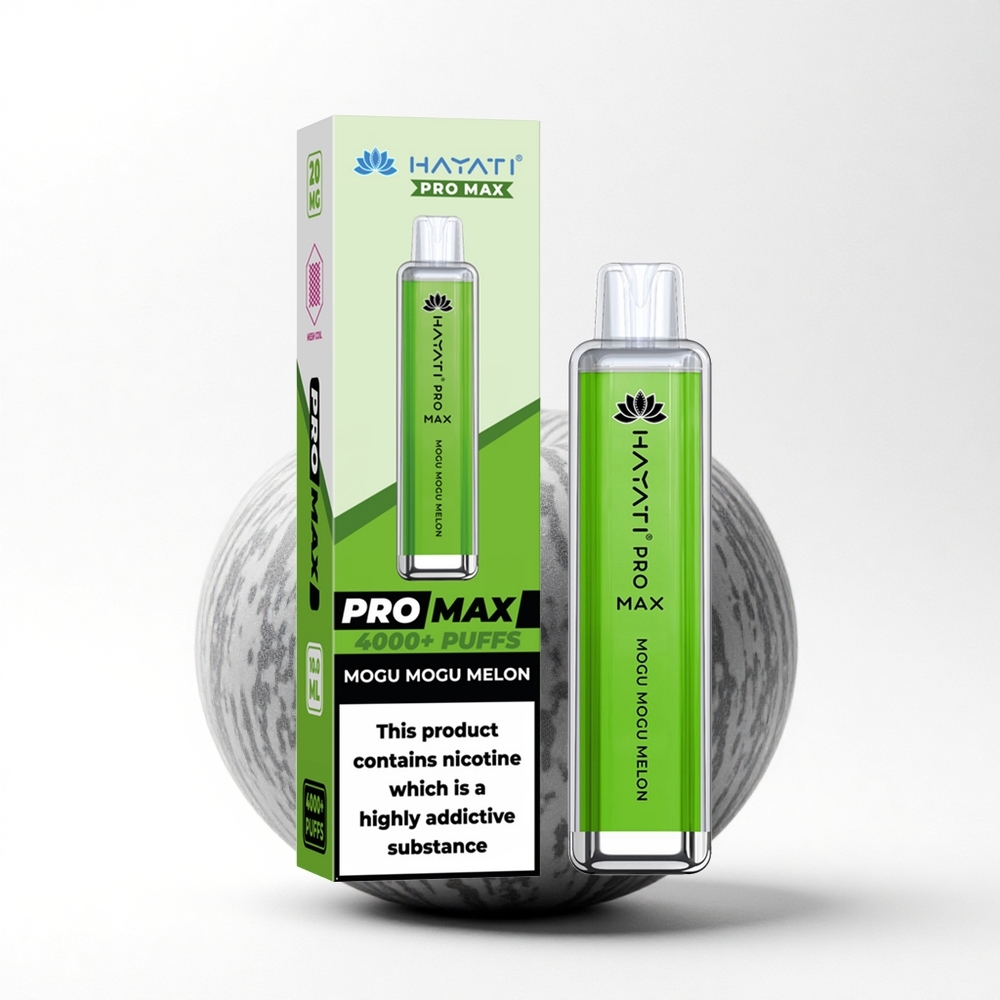 Hayati Pro Max 4000 Puffs Mogu Mogu Melon Kristal Oplaadbaar Dubbel Mesh