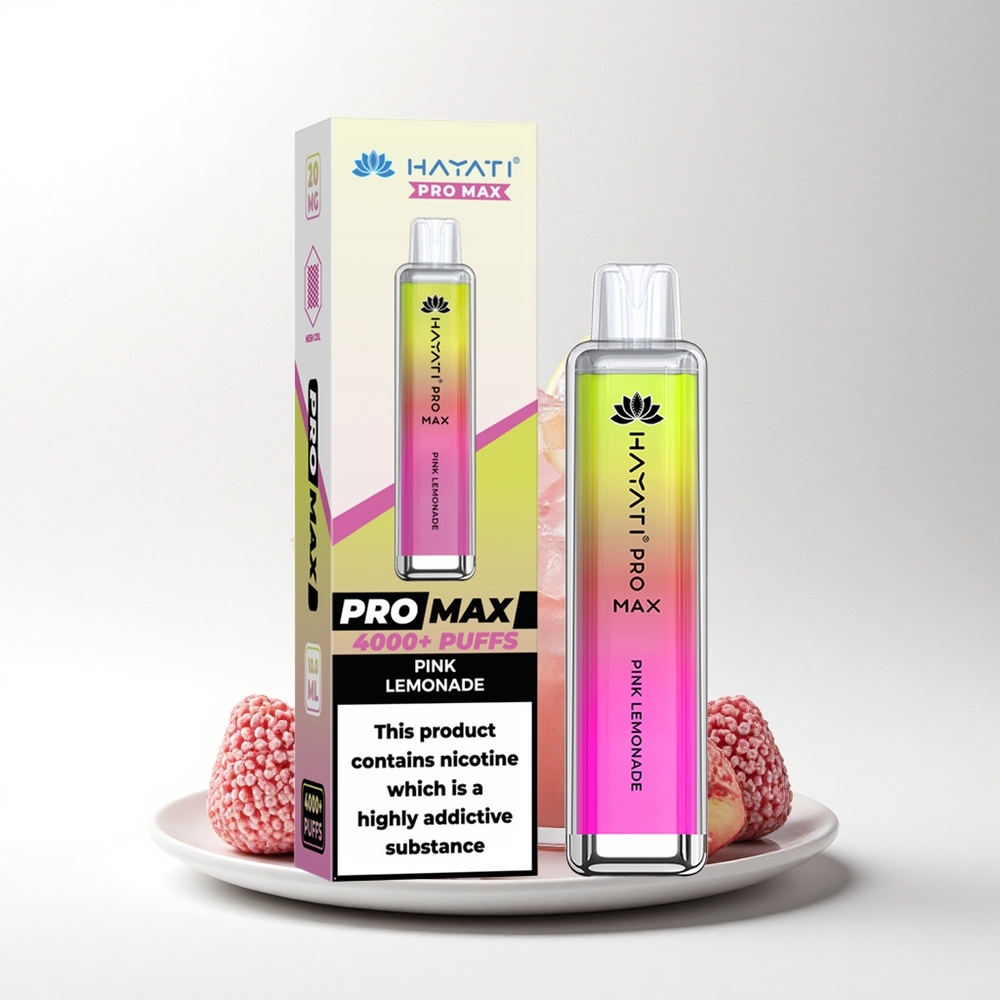 Hayati Pro Max 4000 Puffs Roze Limonade Oplaadbare Dual Mesh