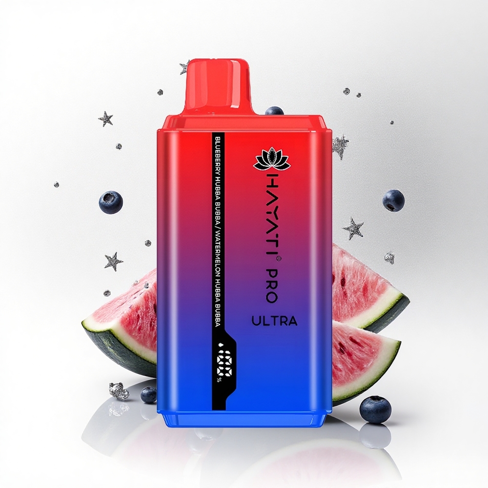 Hayati Pro Ultra 15000 Puffs Blauwe Bes Watermeloen Bubba 850mAh Dubbele Vloeistof