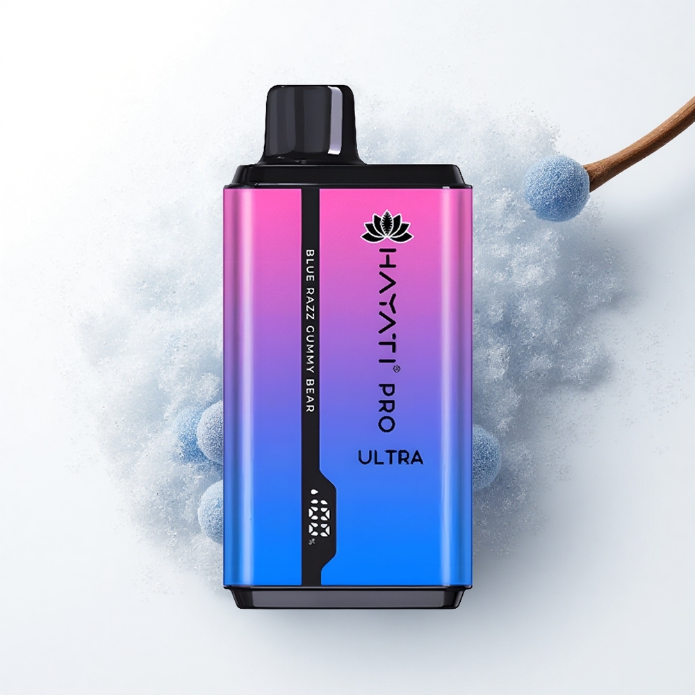 Hayati Pro Ultra 15000 Puffs Blauwe Framboos Gummi Beer 850mAh 24ml