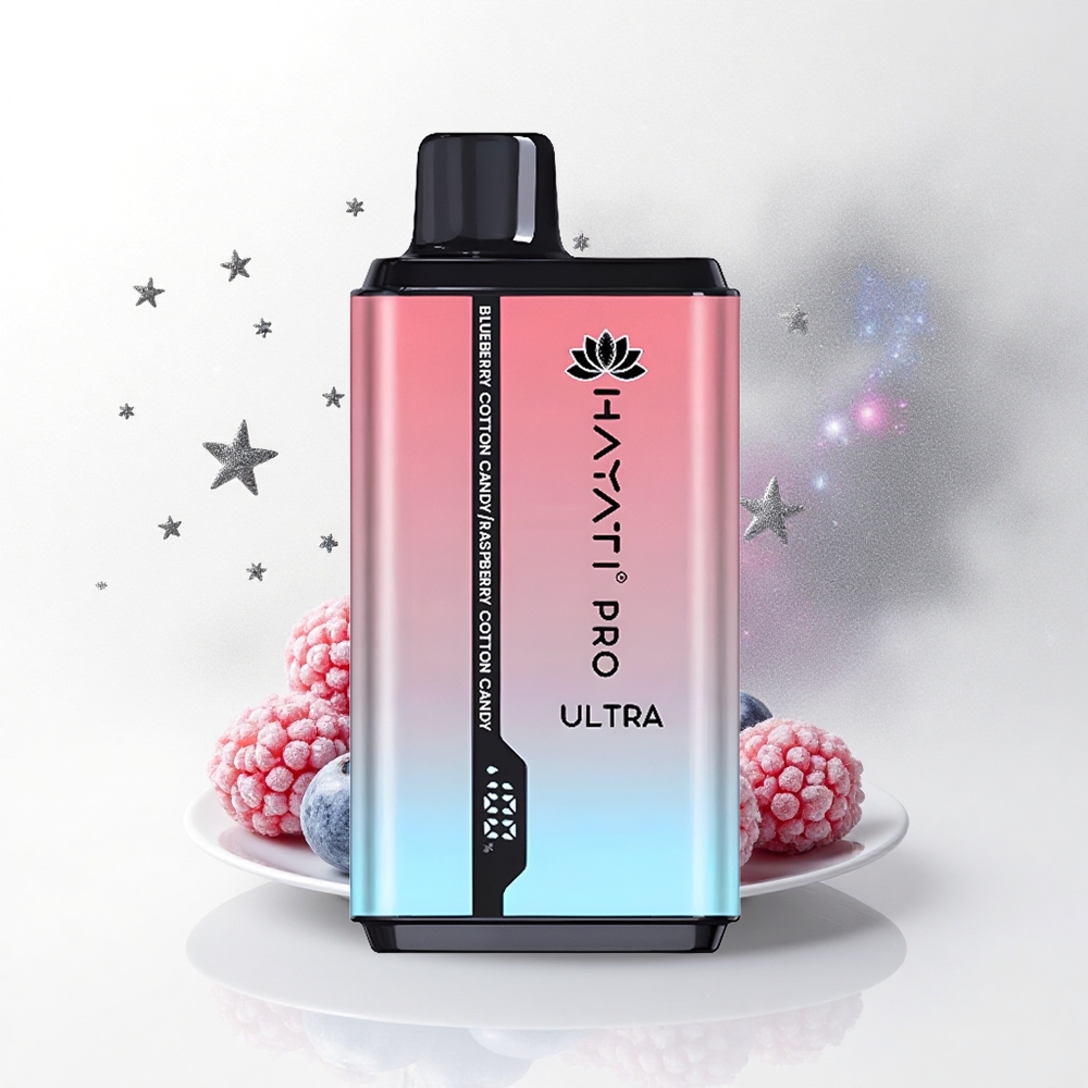 Hayati Pro Ultra 15000 Puffs Blauwebosbessen Suikerspin Frambozen Suikerspin 850mAh