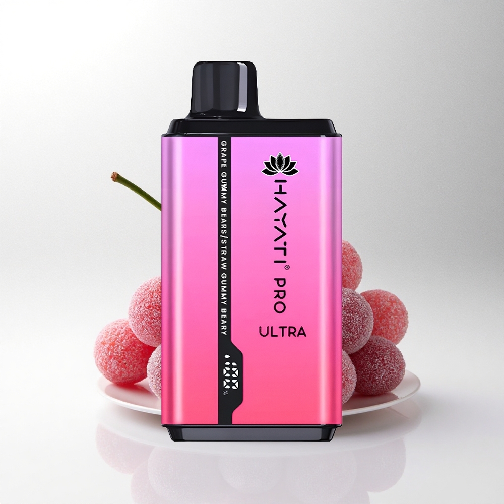 Hayati Pro Ultra 15000 Puffs Druif Gummy Beer Aardbei Gummy Beer 850mAh 24ml 2%