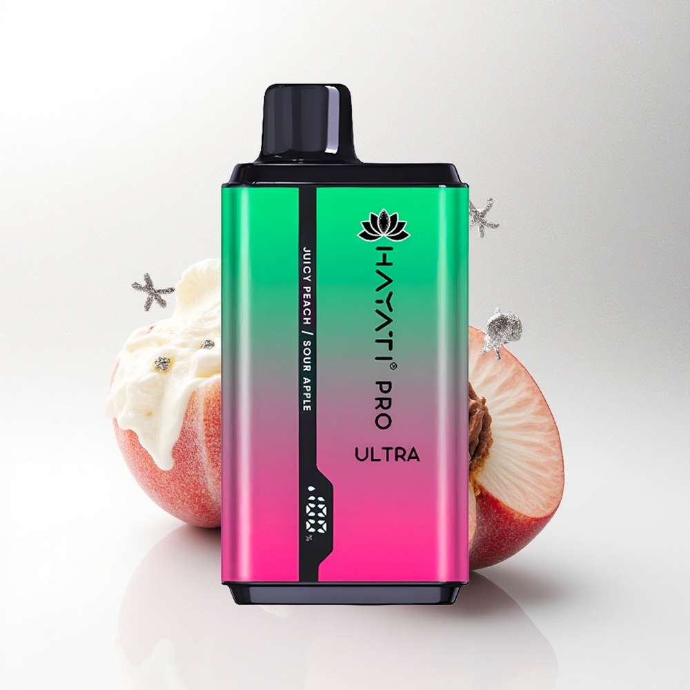 Hayati Pro Ultra 15000 Puffs Zure Appel Sappige Perzik 850mAh 24ml 2%