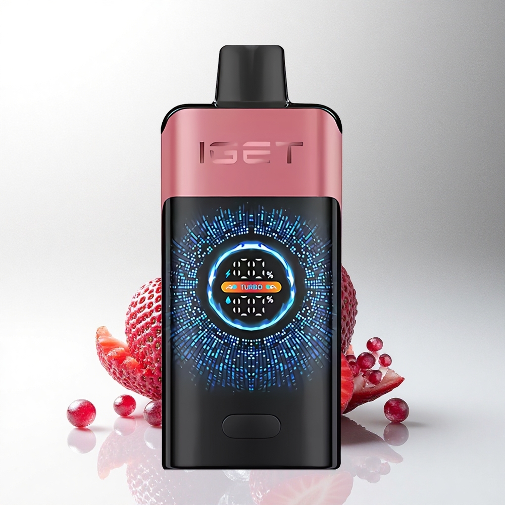 IGET ONE 12000 Puffs Aardbei Granaatappel IJs - 2700 mAh Dubbel Mesh Coil